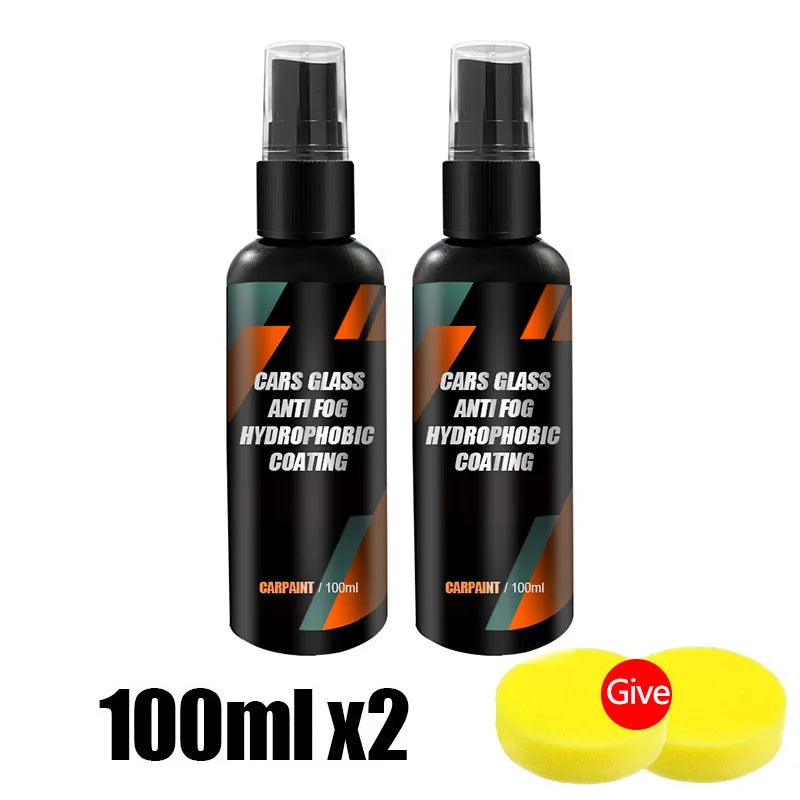 Car Glass Anti-rain Water Spray Repellent Nano Coating Hydrophobic Waterproof Agent Oil Film Removing Auto Glass Film Agent…