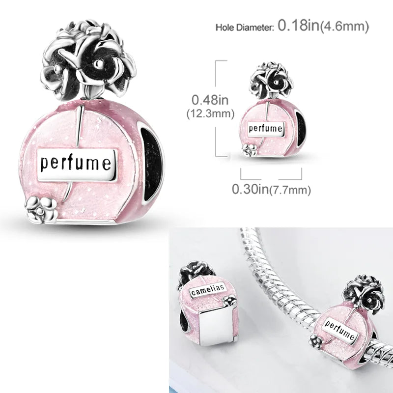 2026 Hot Sale Charms Bead 925 Sterling Silver Pink Butterfly Luminous Firefly Dangle Fit Bangle Bracelet Necklace DIY Jewelr…