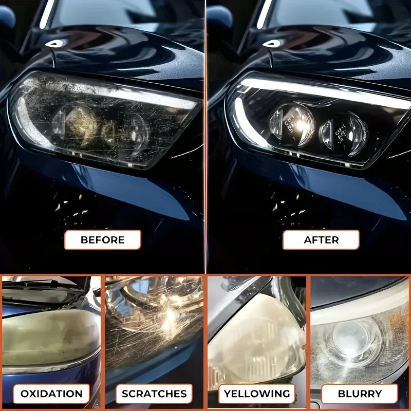 Car Headlight Restoration Polishing Kit - Scratch Remover & Oxidation Cleaner Repair Paste for Headlamp Assembly - image 3