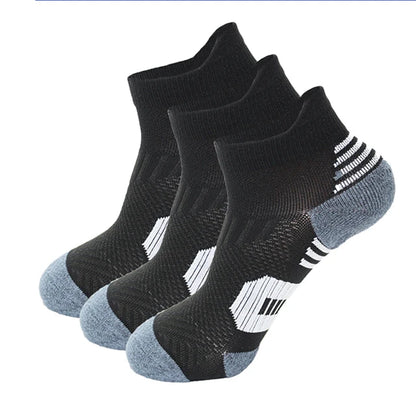 3Pair Professional Fitness Sports Socks Towel Bottom Non-Slip Running Socks Men Women Short Quick-Drying Basketball Training…