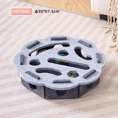 Cat Puzzle Toy Felt Puzzle Box Cat Exercise Toy With Ball Indoor Sports Entertainment Hunting Cat Toys For Indoor Cats - ima…