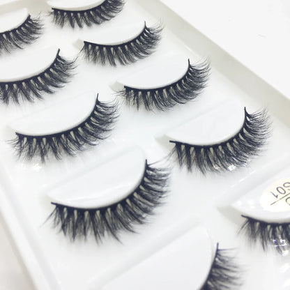 Natural 3D Mink False Eyelashes, Soft Wispy, Fluffy Eye Faux Lashes, Make Up Eyelash, Beauty Cat Cilios, 5 Pairs, 15 Styles…