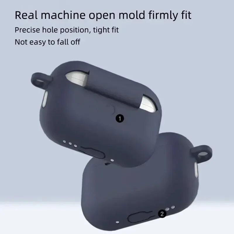 For AirPods Pro Protective Case Silicone New Solid Color Apple Bluetooth Headset Soft Case Protective Cover - image 3