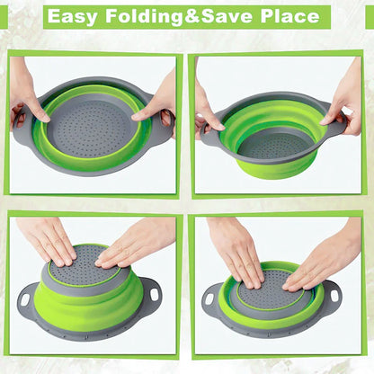 Silicone Vegetable and Fruit Cleaning and Drainage Basket Cleaning Basket 1PCS Folding Water Filter Net Kitchen Gadgets - im…