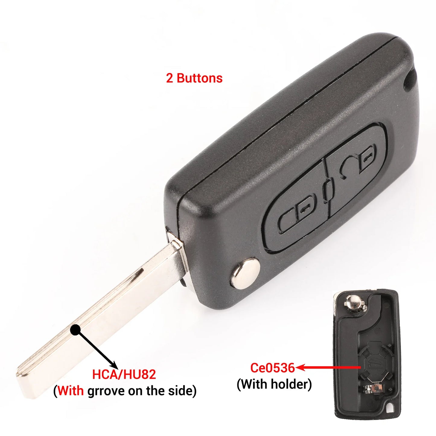 Jingyuqin 2/3 Buttons for Peugeot 207 307 308 407 607 807 For Citroen C2 C3 C4 C5 C6 Auto Remote key Case Va2/Hu83 CE0523 CE…
