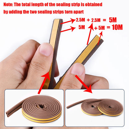 5M/10M Door Window Seal Strip DIEP Self-adhesive Acoustic Foam Sealing Strip Tape Insulation Windproof Rubber Weatherstrip -…