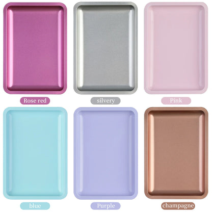 1PC Square Stainless Steel Cosmetic Storage Tray Nail Art Manicure Plate Tweezers Clippers Pens Container False Nails Dish T…