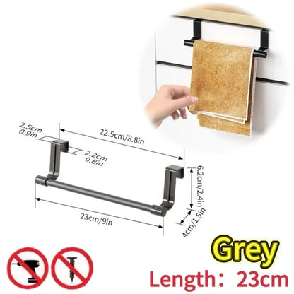 1/2pcs Wall-Mounted Kitchen Cabinet Towel Rack - Space-Saving Dishcloth Holder for Home and Bathroom No Drilling Require - i…