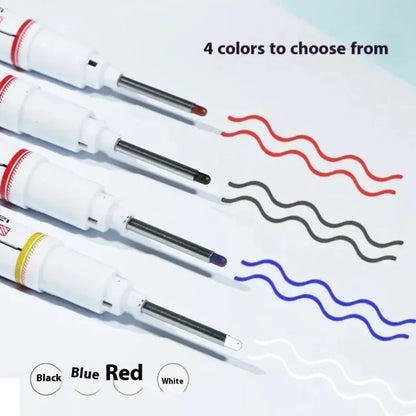 4/12 Pcs Waterproof Long Head Markers Deep Hole Marker Pen for Metal Carpenter Red/Black/Blue/Green Ink Woodworking Tools Ma…