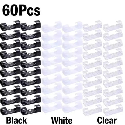 Cable Clips Organizer Drop Wire Holder Cord Management Self-Adhesive Cable Manager Fixed Clamp Wire Winder For Home Office C…
