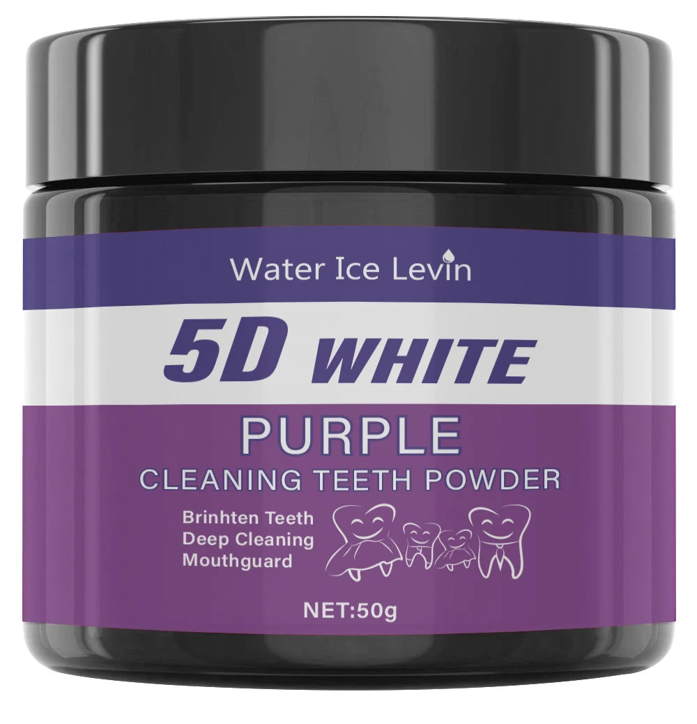 Purple Tooth Cleaning Powder - Sulfate-Free, Deep Cleaning and Polishing, Whitens Teeth in 5 Days, Portable for Daily Use an…