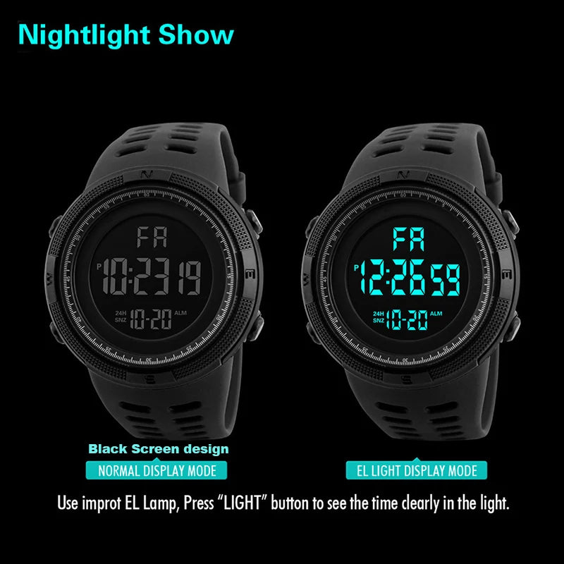 Electronic Watch For Mens Military Sports Watches Luminous Multifunction LED Digital Wristwatch for man kids Boy Student Tee…
