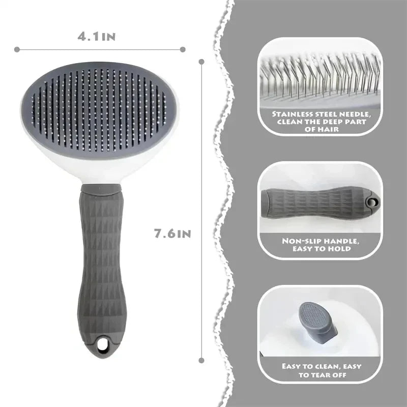 Pet Dog Brush Cat Comb Self Cleaning Pet Hair Remover Brush For Dogs Cats Grooming Tools Pets Dematting Comb Dogs Accessorie…