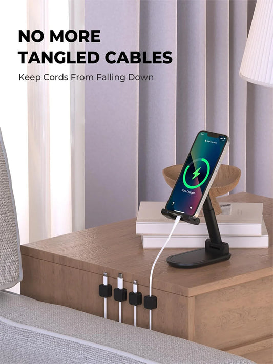 iLMH Non-magnetic Strong ​Cable Clips Adjustable Cord Holder, Adhesive Under Desk Mgmt Organizer, Home Office Car Wall Deskt…