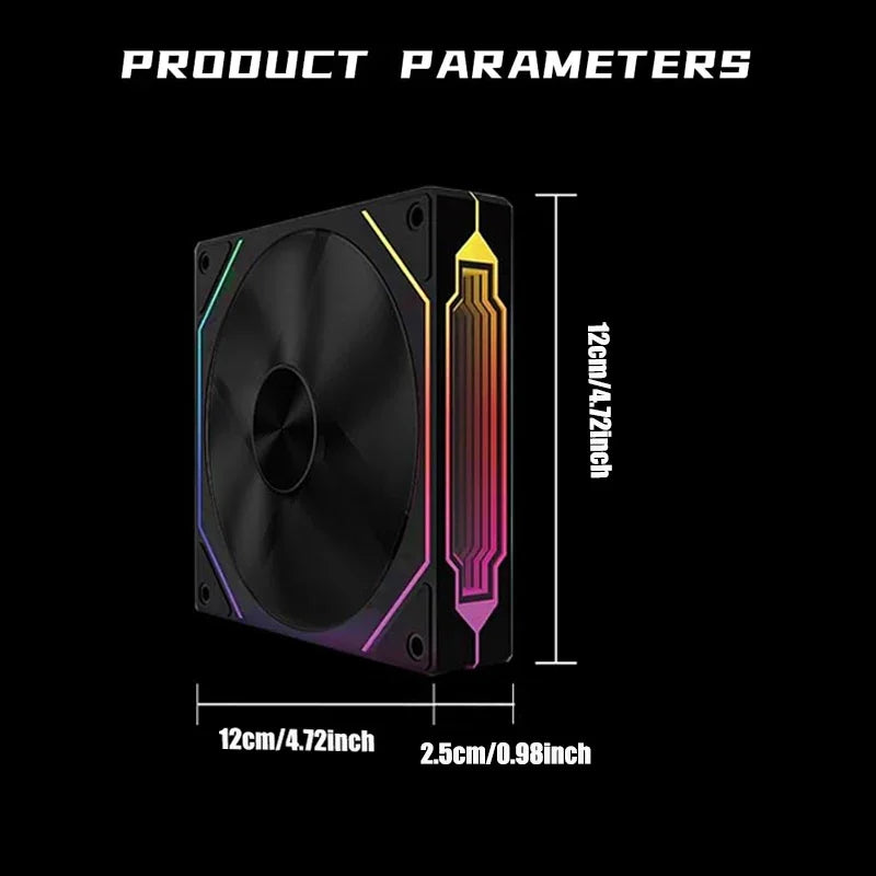 PRISM 4 RS Computer Case Fan 12cm ARGB 4 Pin Quiet Cooling Fan 12V Large Air Volume 800-1600RPM - image 4