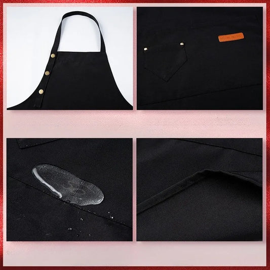 Waterproof Kitchen Apron Perfessional Kitchen Apron Restaurant Shop Waiter Work Uniform Women/Men with Pockets Cleaning Pina…