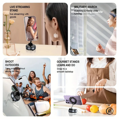 Strong Magnetic Car Phone Holder Foldable Design 360° Adjustable Vacuum Mount for Car/Desk/Bathroom/Universal Use - image 6