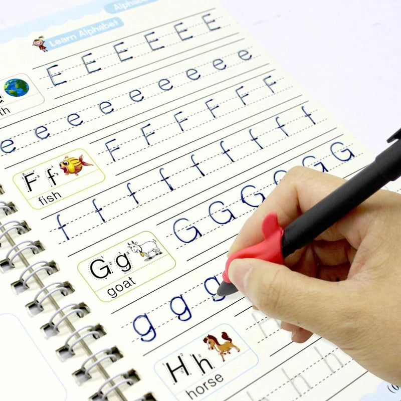 Sank Magic Practice Copybook Pen Preschools Kids Calligraphy English Verison Free Wiping Children Reusable Writing Book - im…