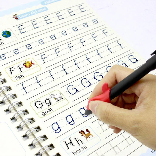 Sank Magic Practice Copybook Pen Preschools Kids Calligraphy English Verison Free Wiping Children Reusable Writing Book - im…