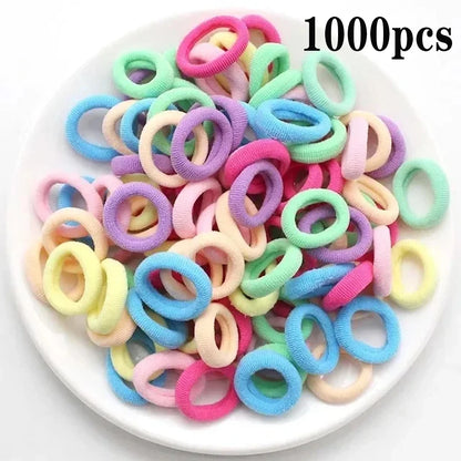 200-1000pcs Women Girls Colorful Nylon Elastic Hair Bands Ponytail Hold Small Hair Tie Rubber Bands Scrunchie Hair Accessori…