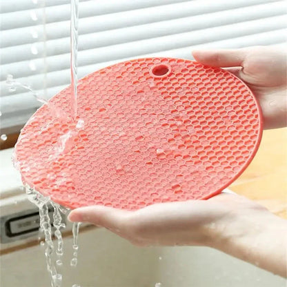 Table mat tool multifunctional kitchen silicone tableware mat, round anti slip coffee cup coaster, pot holder - image 3