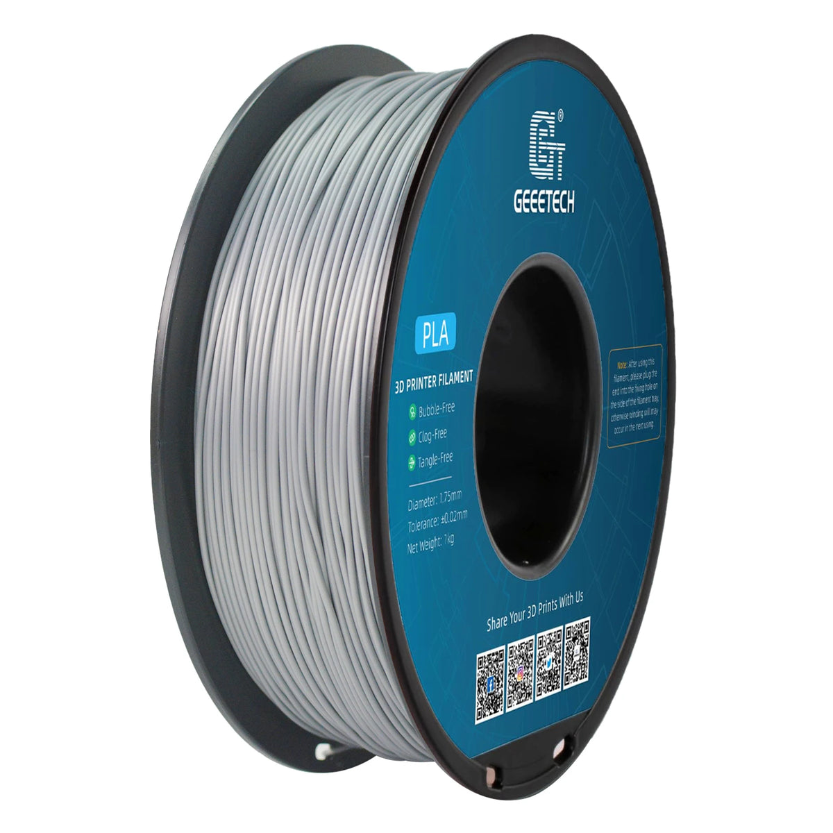 Geeetech 3d Printer Filament PLA PETG Plastic 1kg 1.75mm,Tangle-Free, 3d Printing Wire Materials, Black, White, Vacuum Packa…