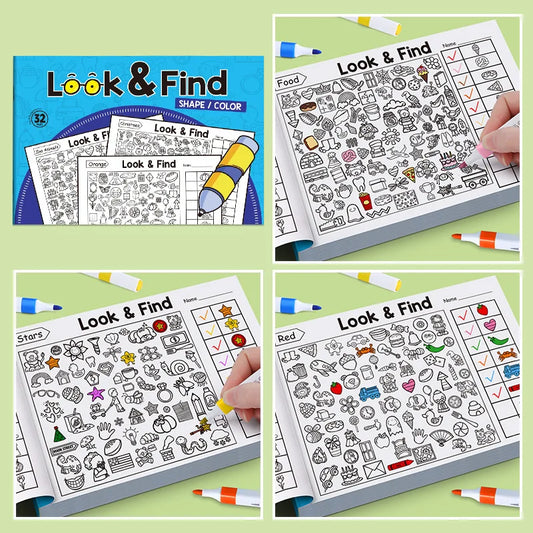 Children's Search for Items Game, Enhance Visual Perception, Fun Coloring Book, Focus and Attention, Handwriting Exercise Bo…