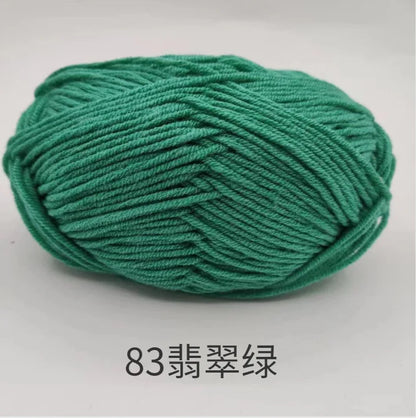 40-50g/Set 4ply Milk Cotton(80%) Knitting Yarn Needlework Dyed Lanas For Crochet Craft Sweater Hat Dolls At Low Price - imag…