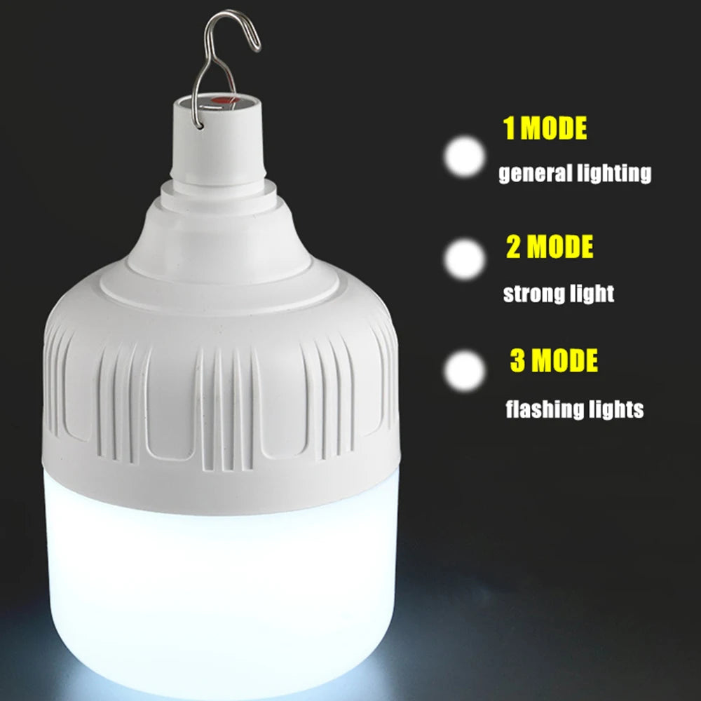 Portable Outdoor BBQ Camping Lights USB Rechargeable Lamp LED Emergency Bulb Hook High Power Tents Lantern Night Lights Bulb…