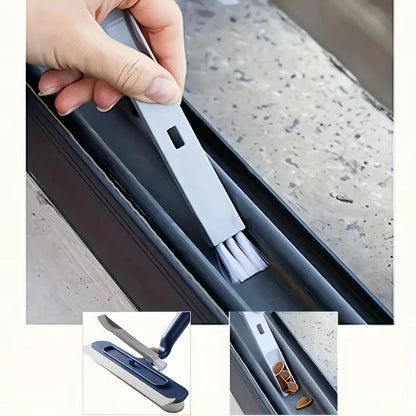 Telescopic Double-Sided Glass Cleaning Brush: Squeegee + Detail Brush 2-In-1, Wall And Floor All-Purpose Cleaning Tool - ima…