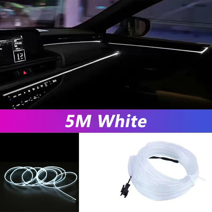 5M Car Interior Led Strip Light Neon EL Wiring Decorative Lamp For Auto DIY Flexible Ambient Light USB Party Atmosphere Diod…