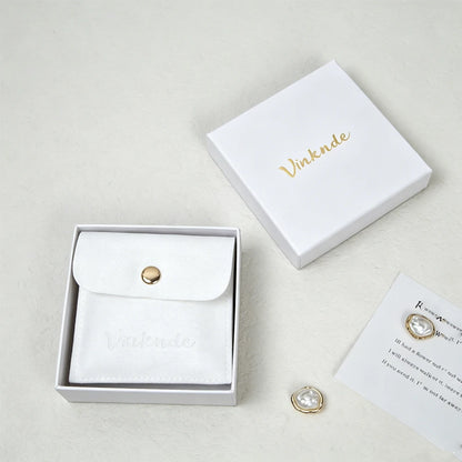 24/50/100Set Personalized Logo 9x9x3cm Jewelry Paper Box With 8x8cm Microfiber Snap Bag Jewellery Earrings Rings Brooch Boxe…
