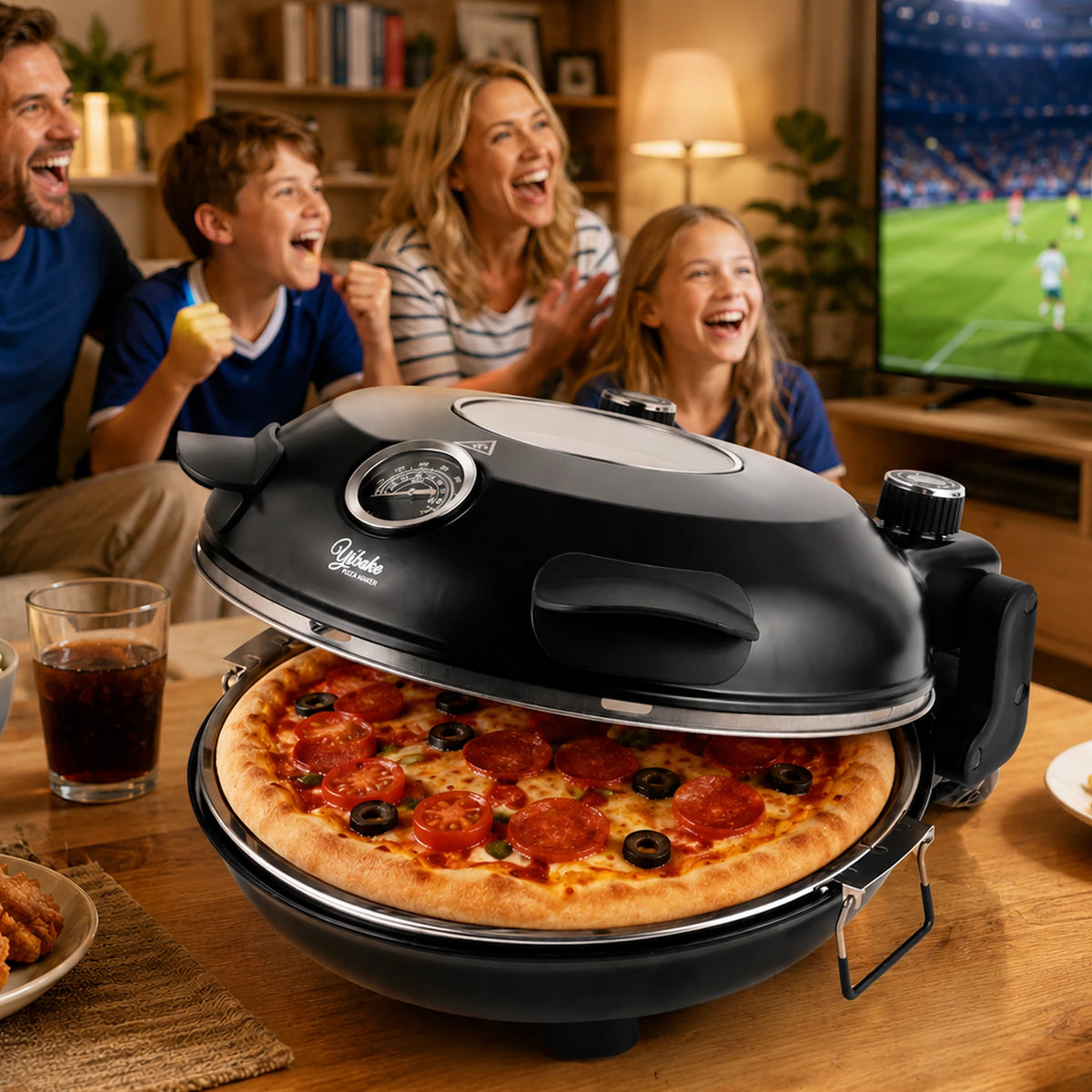 Klaif Electric Pizza Maker, 420℃, 1200 Watt, 5 Separate Temperature Levels, Flame Resistant Stone Plate 1200W 32cm - image 3