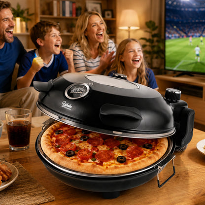 Klaif Electric Pizza Maker, 420℃, 1200 Watt, 5 Separate Temperature Levels, Flame Resistant Stone Plate 1200W 32cm - image 3