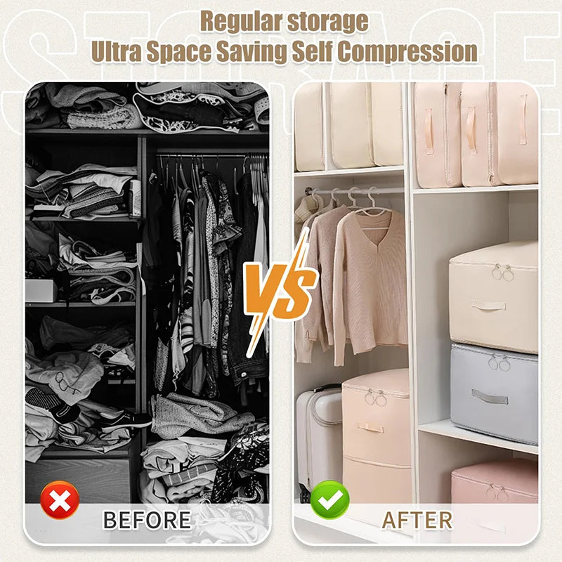 1 PC Ultra Space Saving Self Compression Organizer Upgrades Space Saver Vacuum Storage Bags for Comforter Clothing - image 4