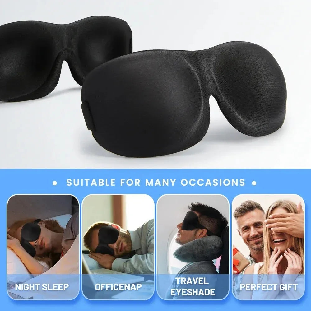 3D Sleep Mask Blindfold Sleeping Aid Soft Memory Foam Eye Mask for Sleeping Travel Light Slaapmasker Eye Cover Lightweight S…