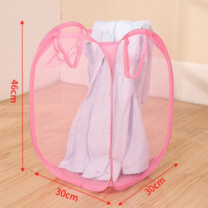 Folding Dirty Laundry Sorting Basket Washing Frame Bathroom Cloth Mesh Storage Bag Frame Bucket Laundry Organizers Storage P…