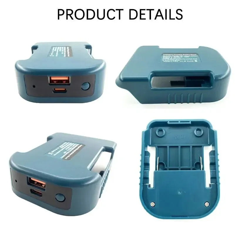 For Makita 18V With USB With Type-C Battery Holder For Makita 18V Battery BL1840 BL1850 BL1860 Charger Adapter Charging - im…