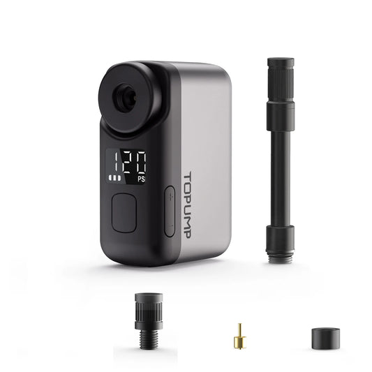 TOPUMP TB2 PRO Mini Portable Electric Pump for Bike Cordless Tire Inflator 120PSI Max 450mAh Battery with Screen Fast Chargi…