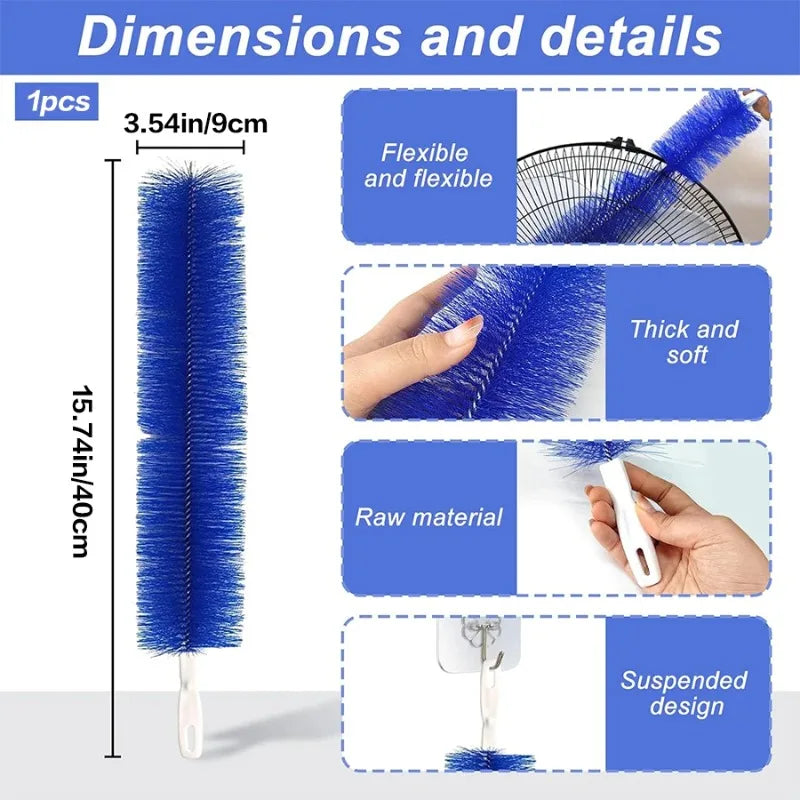 Fan Dust Removal Brush, Multifunctional Fan Brush, Dust Duster, Bendable Screen, Blinds, Encrypted Cleaning Brush - image 4