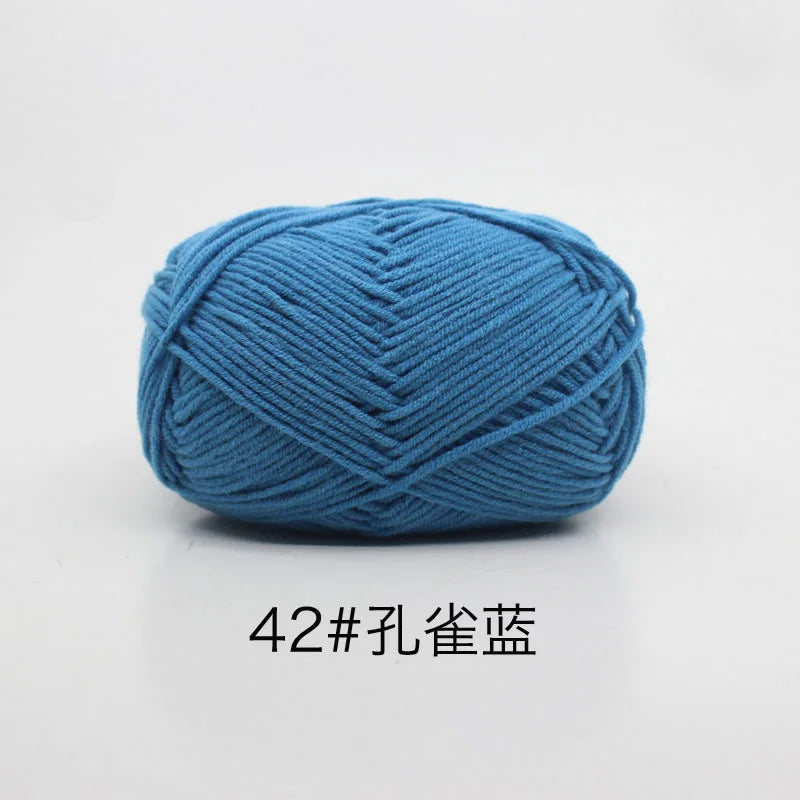 40-50g/Set 4ply Milk Cotton(80%) Knitting Yarn Needlework Dyed Lanas For Crochet Craft Sweater Hat Dolls At Low Price - imag…