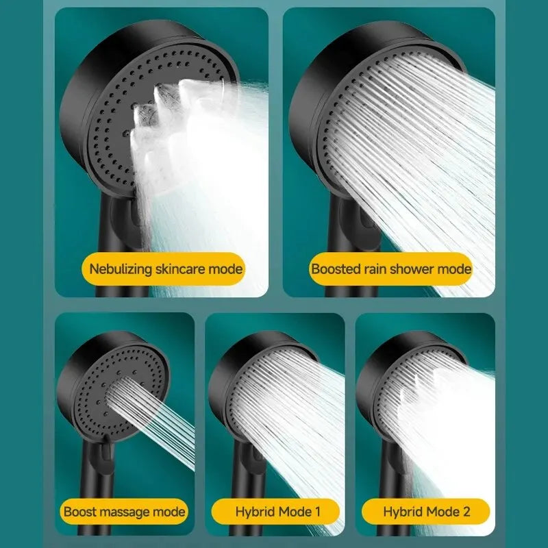 5 Modes Pressure Boost Shower Head Multifunction Adjustable Large Water Shower Nozzle Massage Bathroom Accessory - image 3