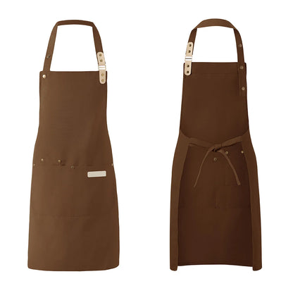 1 Piece Chef Apron Unisex Waterproof Canvas Durable for Restaurant Hotel Baking Beauty Salon Nail Art Kitchen Cooking - imag…