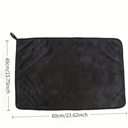 Dark gray car microfiber towel, oversized strong absorbent car wash cloth, high-efficiency cleaning wipe cloth - image 3