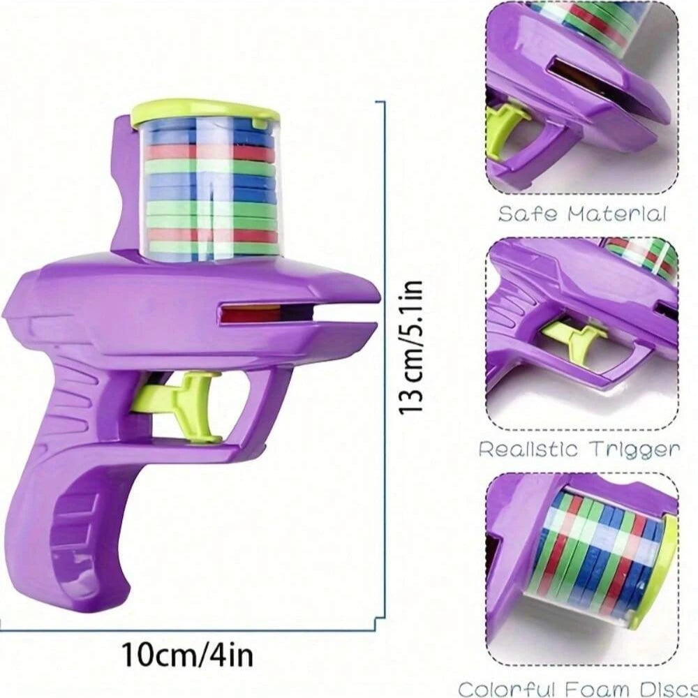 1pc Foam Disc Launcher Flying Disc Handheld Shooter Indoor Shooting Game Outdoor Backyard Toy For Boys And Girls Birthday Gi…