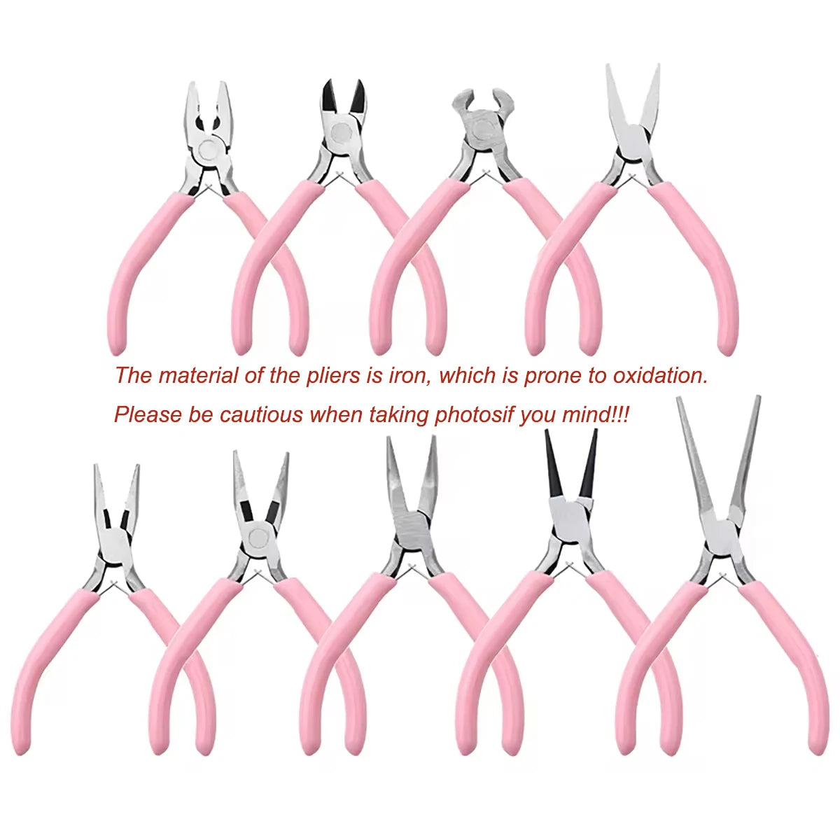 Cute Pink Color Handle Anti-slip Splicing and Fixing Jewelry Pliers Tools & Equipment Kit for DIY Jewelery Making Needlework…