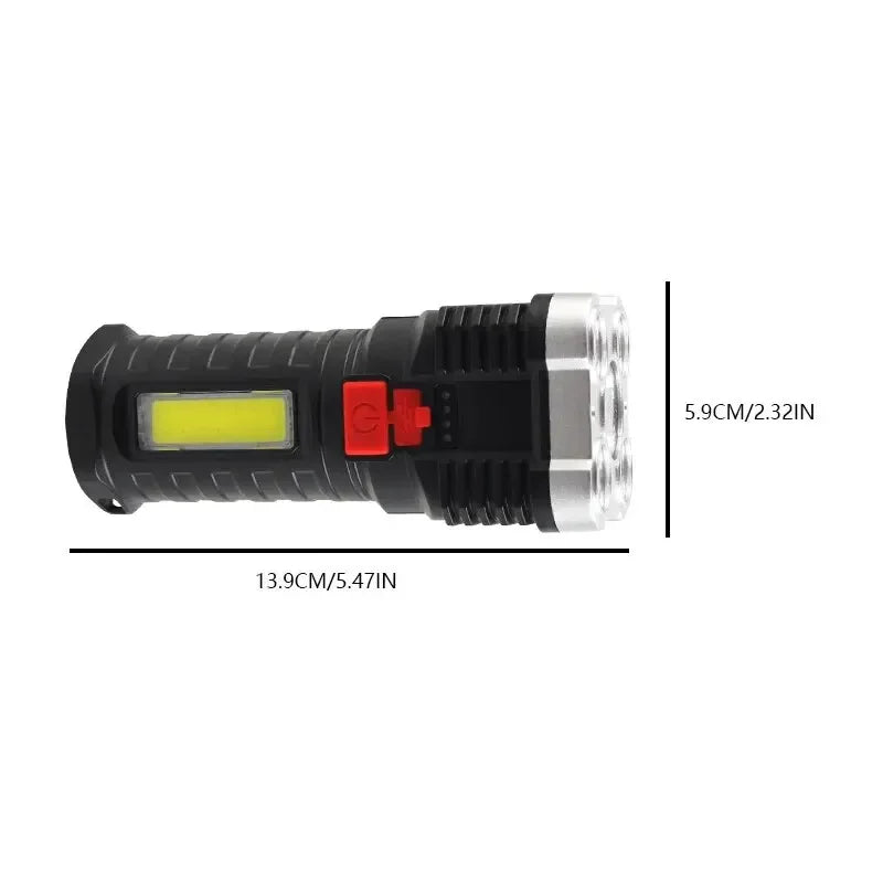 5LED High Power Led Flashlights Rechargeable Camping Spotlight with Side Light 3 Lighting Modes for Camping Adventure Outdoo…