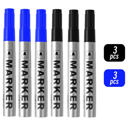 Permanent Paint Marker Pen Waterproof Black Pen for Tyre Oily Markers Quick Drying Signature Pen Stationery Supplies - image…