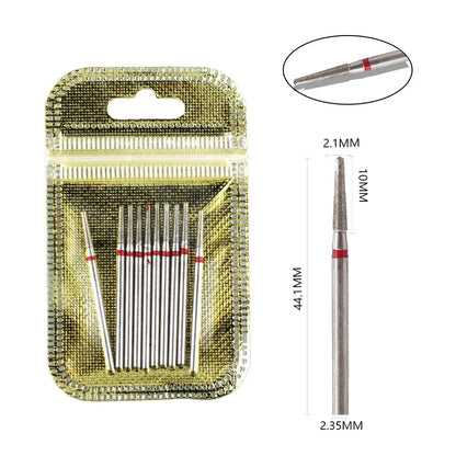 10pcs Diamond Milling Cutter Nail Drill Bits Set For Manicure Accessory Pedicure Eletric Machine Nail Bit Brush Burr Tools -…