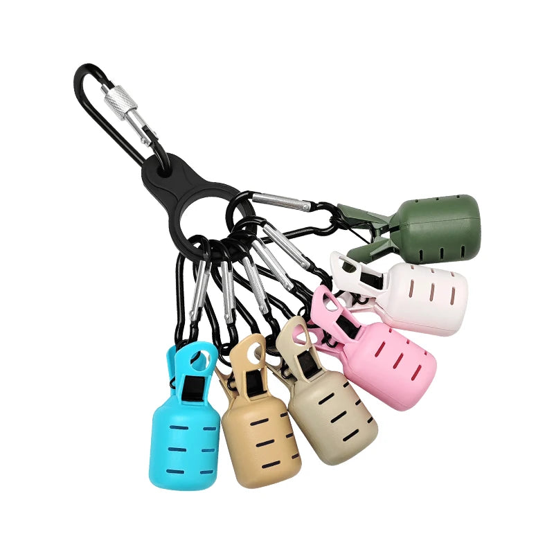 New Squid Jig Bait Protector Kit 6pcs Webfoot Octopus Egi Hooks Cover Cuttlefish Umbrella Lure Cap with Carabiner Fishing Ta…